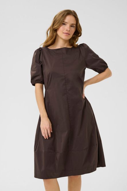 Hovedbilde CUantoinett SS O-neck Dress– Demitasse brun