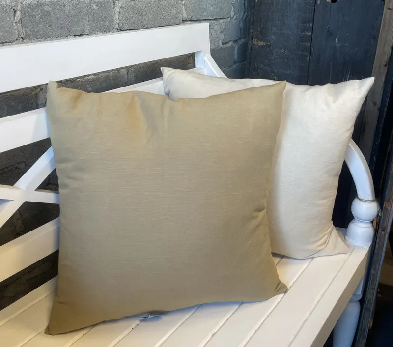Putetrekk lin/bomull beige 45x45cm