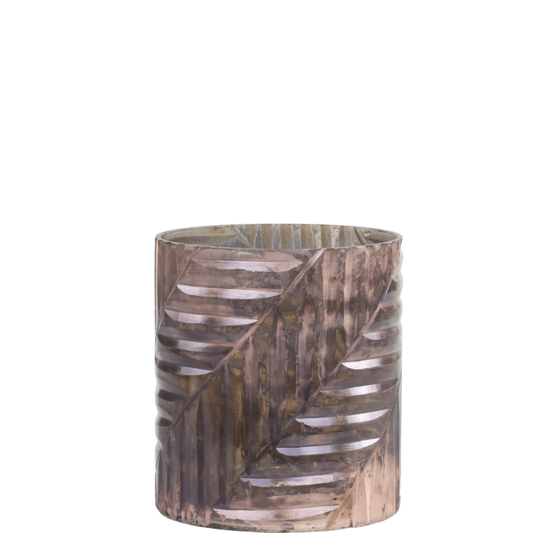 Lysglass H12/Ø10 cm antique mocca