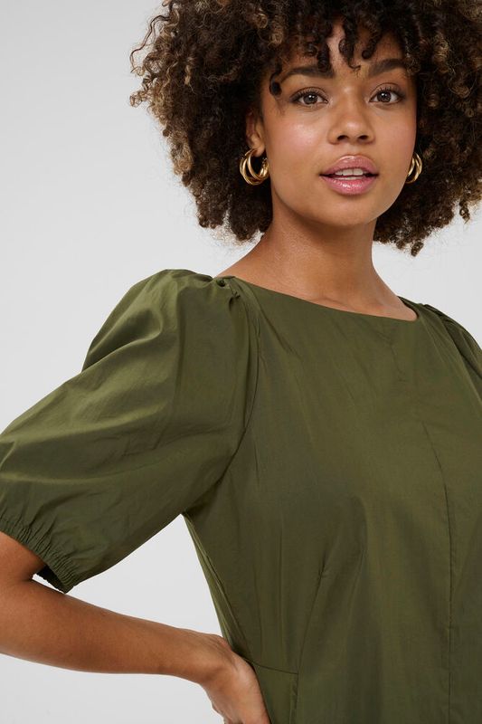 CUAntoinett SS O-Neck Dress – Burnt Olive
