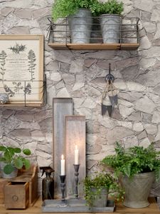 Hovedbilde Brett i tre st&oslash;rrelser, antikk sink