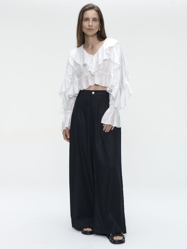 Takara linen mix pants black