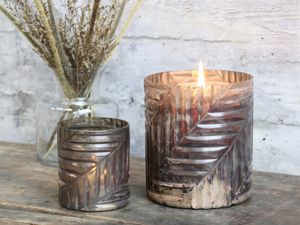 Hovedbilde Lysglass H8/&Oslash;7 cm antique mocca