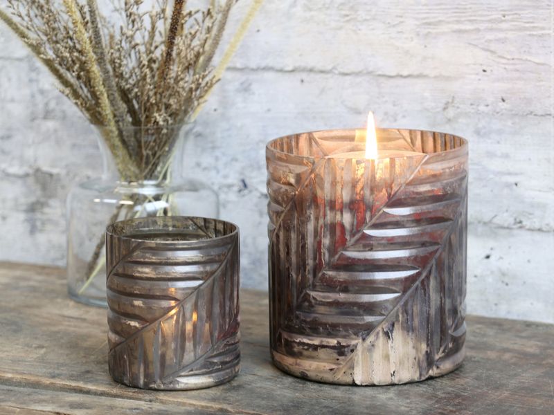 Lysglass H8/&Oslash;7 cm antique mocca