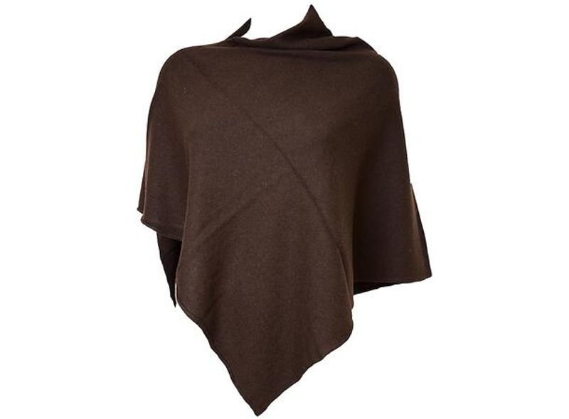 Poncho ensfarget 60x60 mørkebrun