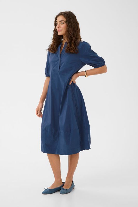 CUANTOINETT SS PLACKET DRESS,  True Navy – Blue