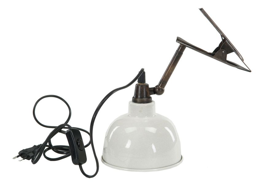 Lykt med klemme – hvit