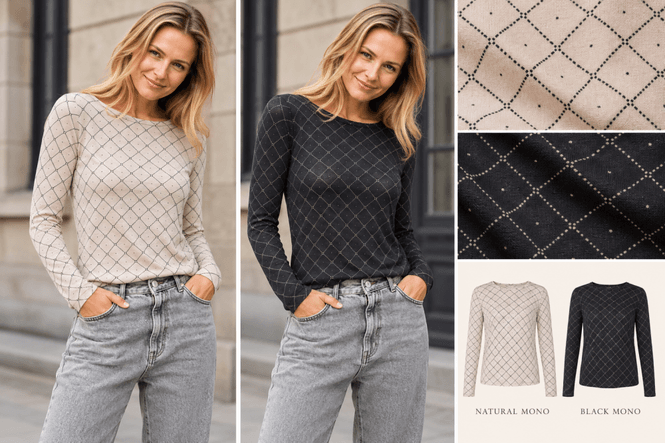 Hovedbilde BCALBA LS Tee – Black Mono & Natural Mono