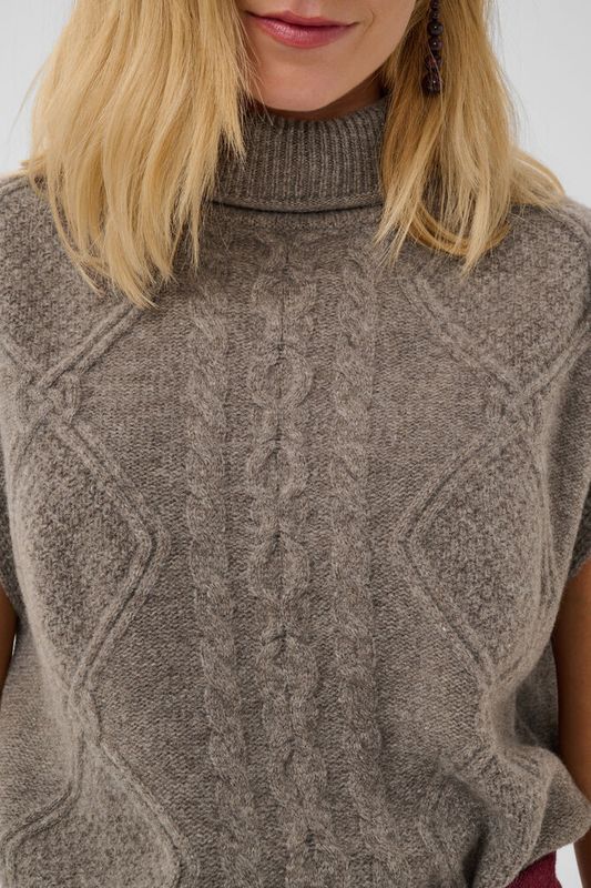 CUmonia strikkevest med høy hals – Falcon Melange