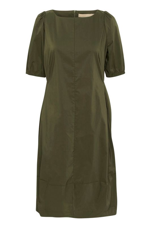 CUAntoinett SS O-Neck Dress – Burnt Olive