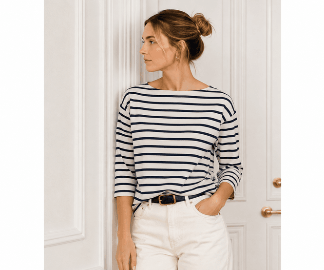 Hovedbilde Claudia Boatneck – Offwhite/Navy Stripe