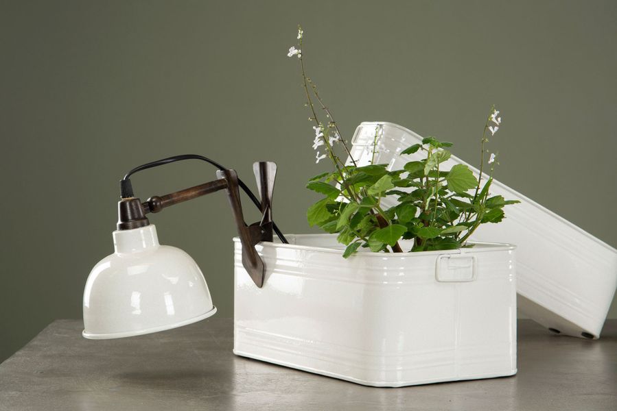 Lykt med klemme – hvit