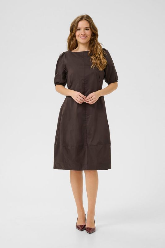 CUantoinett SS O-neck Dress– Demitasse brun