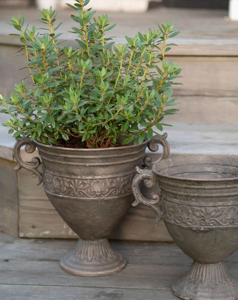 krukke med stett og håndtak, grå