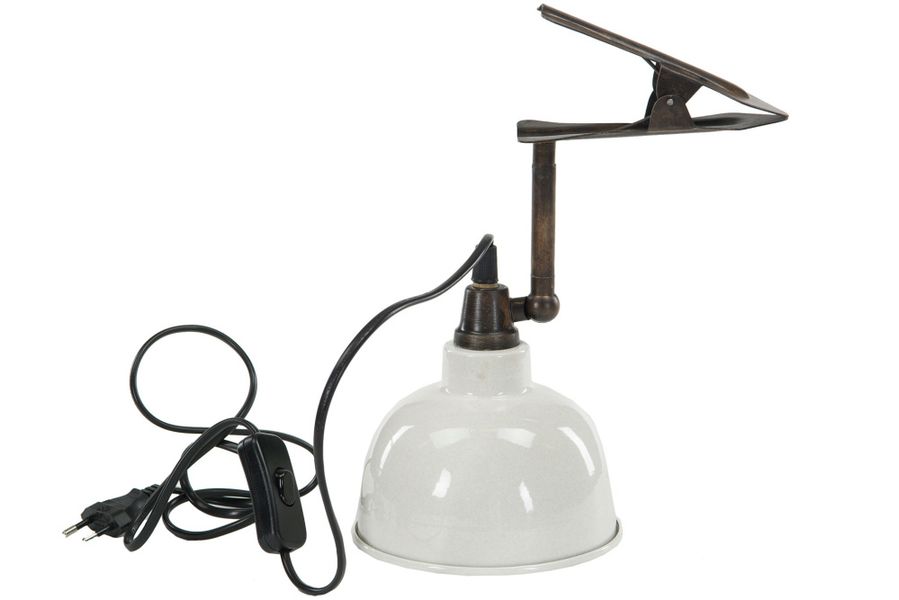 Lykt med klemme – hvit